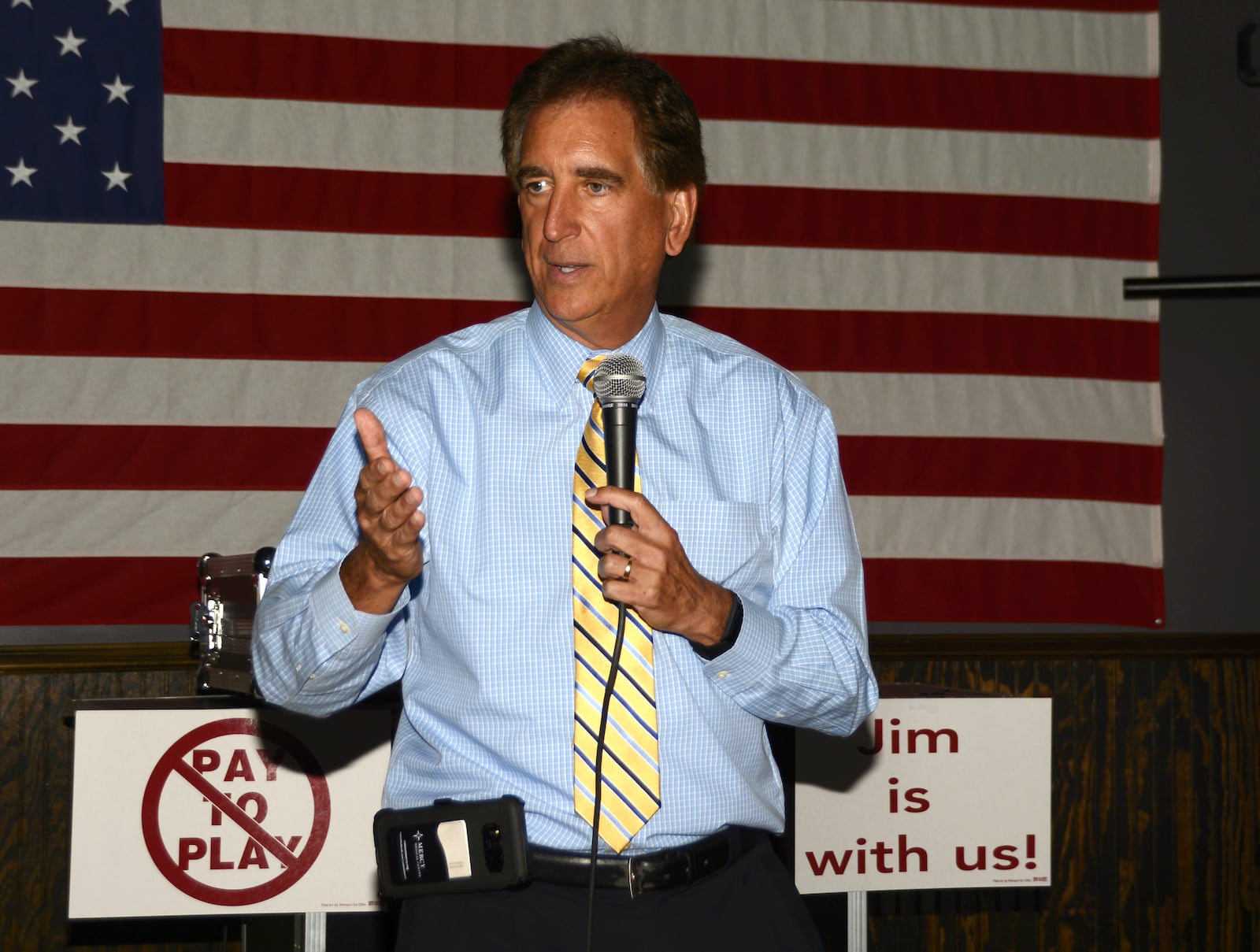 U.S. Rep. Jim Renacci, R-Wadsworth, campaigning for governor in Liberty Twp. in August. . MICHAEL D. PITMAN/STAFF