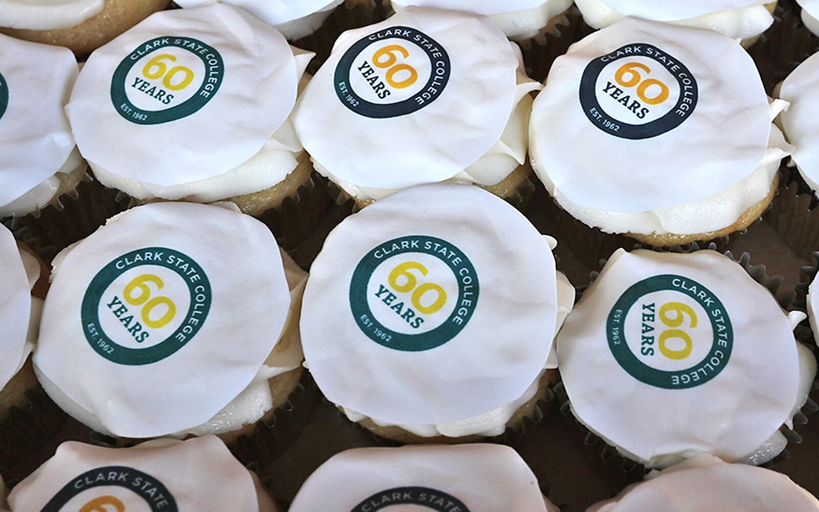 Clark State College passed out cupcakes for Clark State's 60th Anniversary Thursday, July 28, 2022 in their booth at the Clark County Fair. BILL LACKEY/STAFF