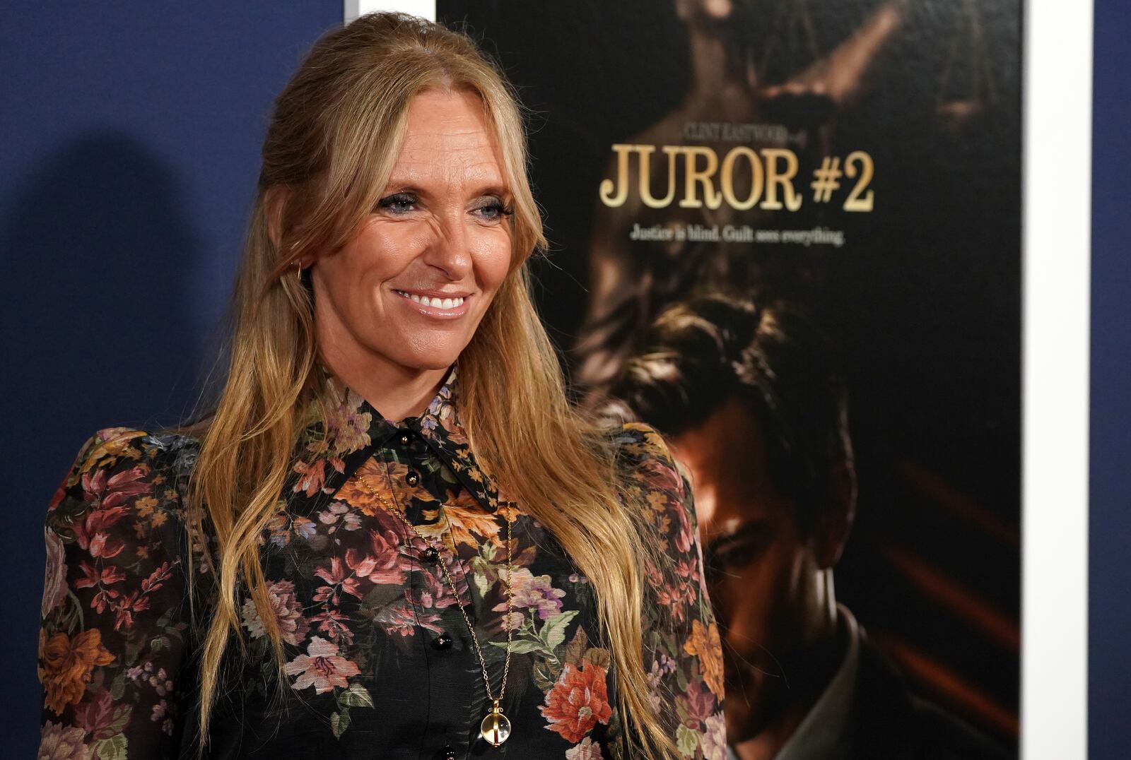 Toni Collette arrives at the AFI Fest premiere of "Juror #2" on Sunday, Oct. 27, 2024, at TCL Chinese Theatre in Los Angeles. (Photo by Jordan Strauss/Invision/AP)