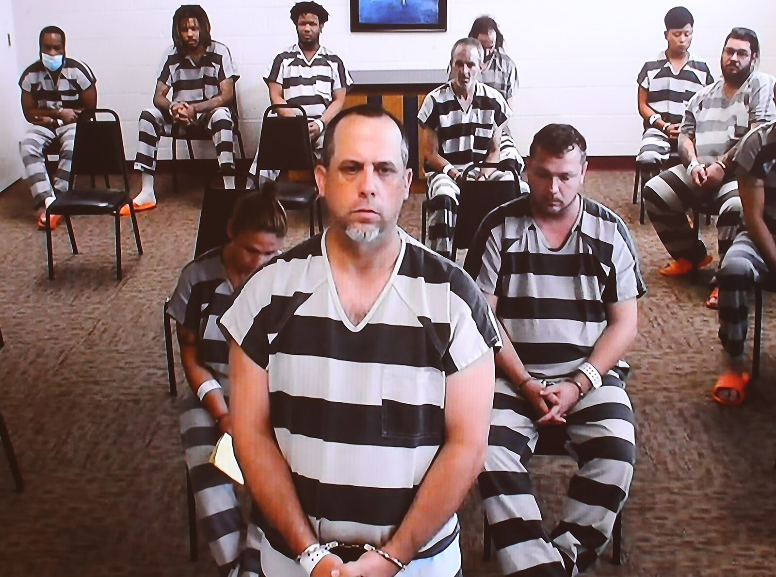 Aaron Corvin is arraigned in Clark County Municipal Court Thursday. BILL LACKEY / STAFF