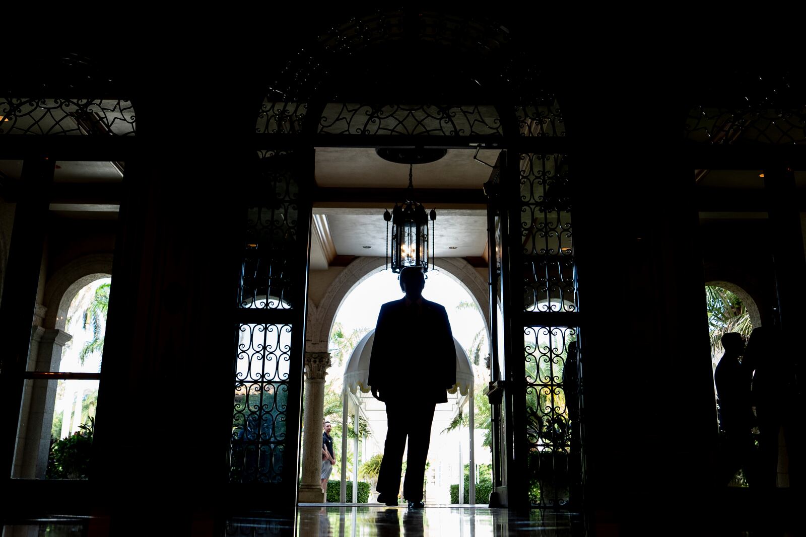 Republican presidential nominee former President Donald Trump arrives to a campaign event at his Mar-a-Lago estate, Tuesday, Oct. 29, 2024, in Palm Beach, Fla. (AP Photo/Julia Demaree Nikhinson)