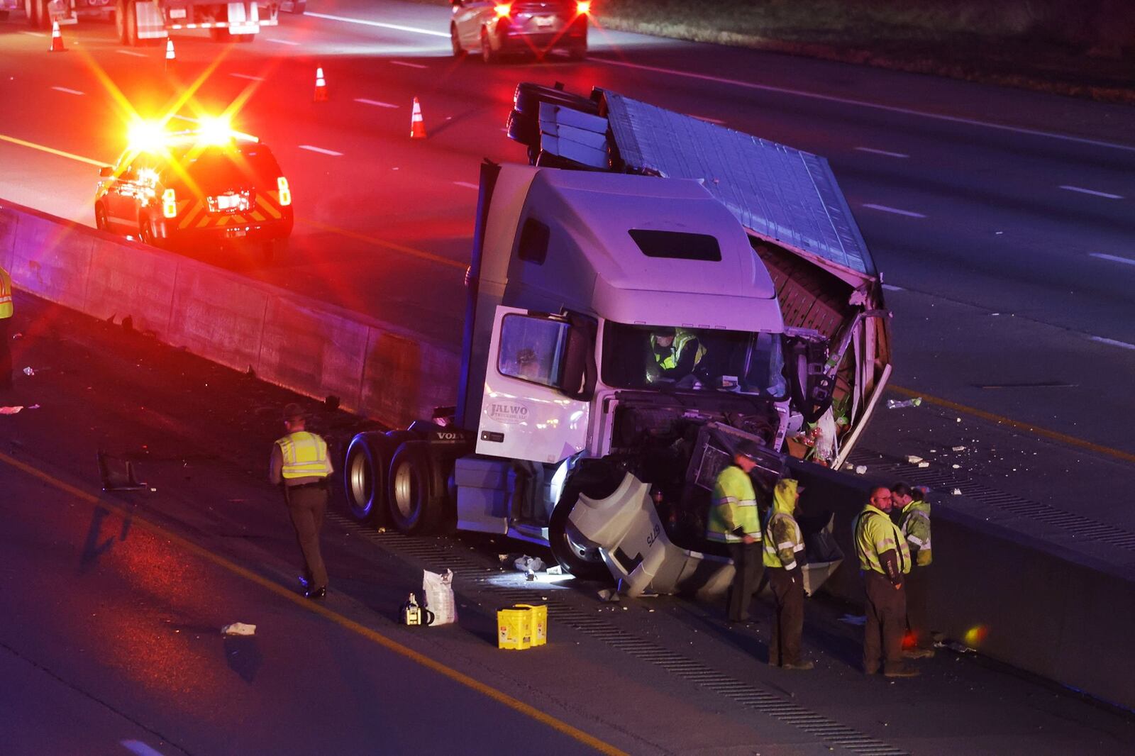 Both sides of Interstate 75 were closed Tuesday afternoon in Warren County after a crash near state Route 122. NICK GRAHAM/STAFF