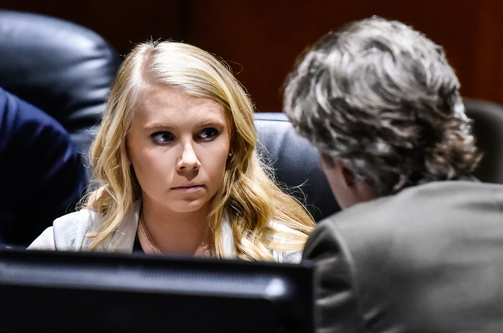 Brooke Skylar Richardson, the Carlisle teen charged with aggravated murder for the death of her infant found buried in the back yard, appeared in Warren County Court with her defense attorney Charles M. Rittgers, for pretrial hearing, Wednesday, Sept. 27, 2017 in Lebanon. NICK GRAHAM / STAFF