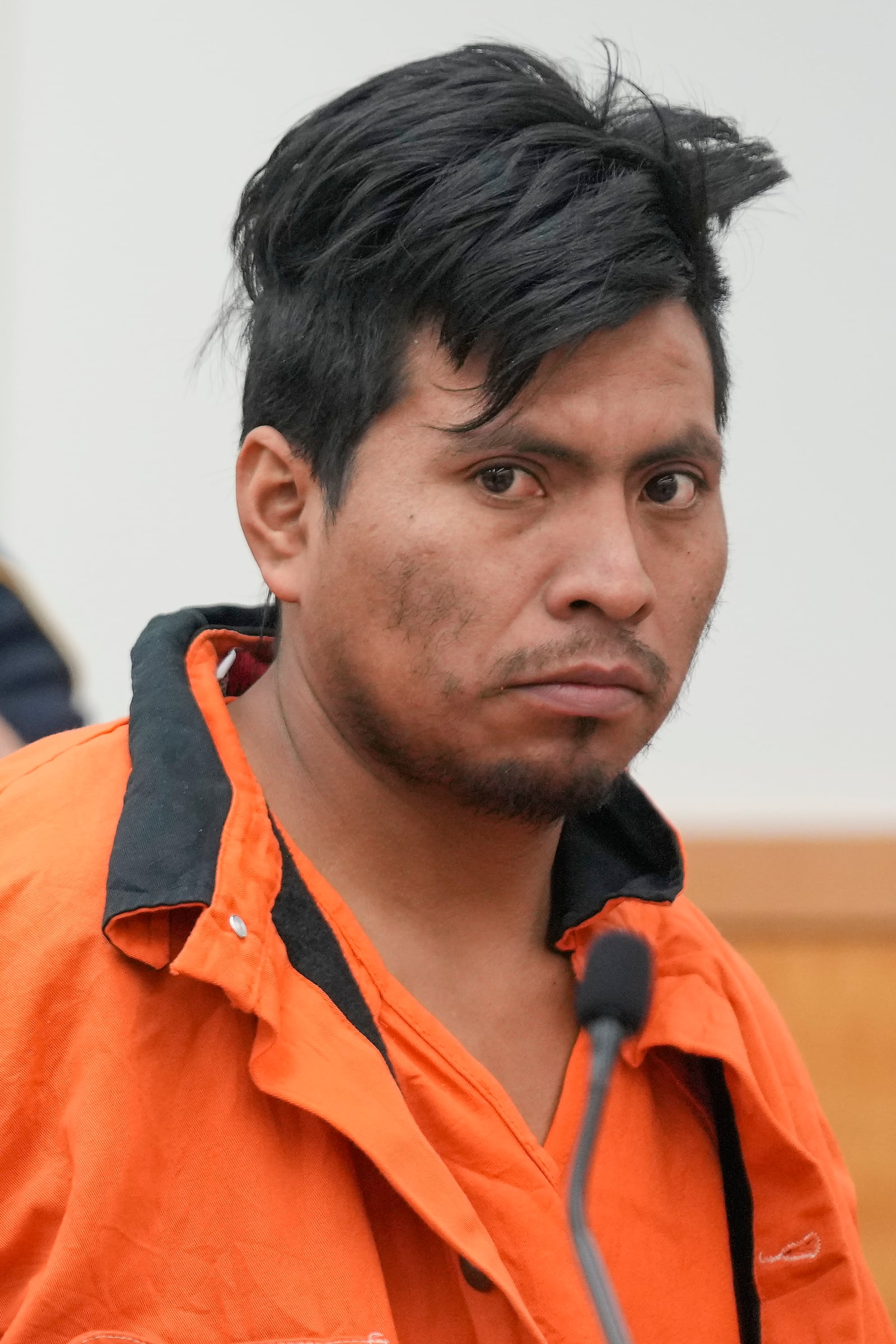 Sebastian Zapeta, accused of burning a woman to death inside a New York City subway train appears in Kings County Supreme Court for an arraignment, Tuesday, Jan. 7, 2025, in New York. (AP Photo/Seth Wenig)