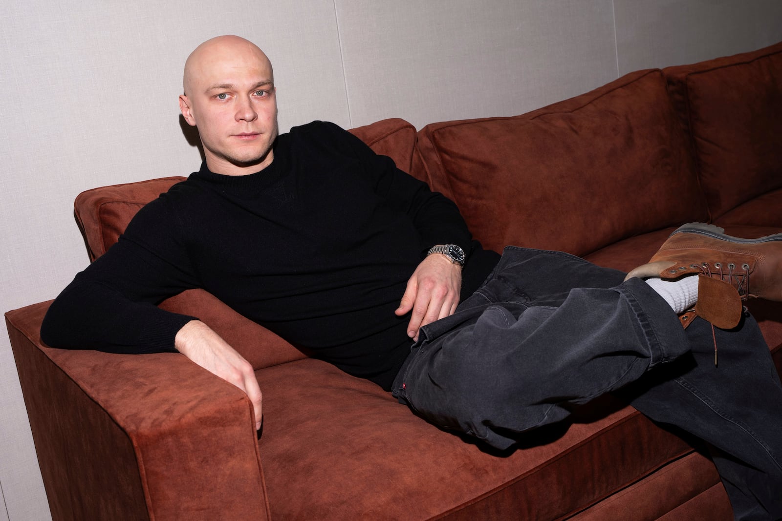 Russian actor Yura Borisov, from the film "Anora," poses for a portrait on Friday, Feb. 14, 2025, in London. (Photo by Scott A Garfitt/Invision/AP)