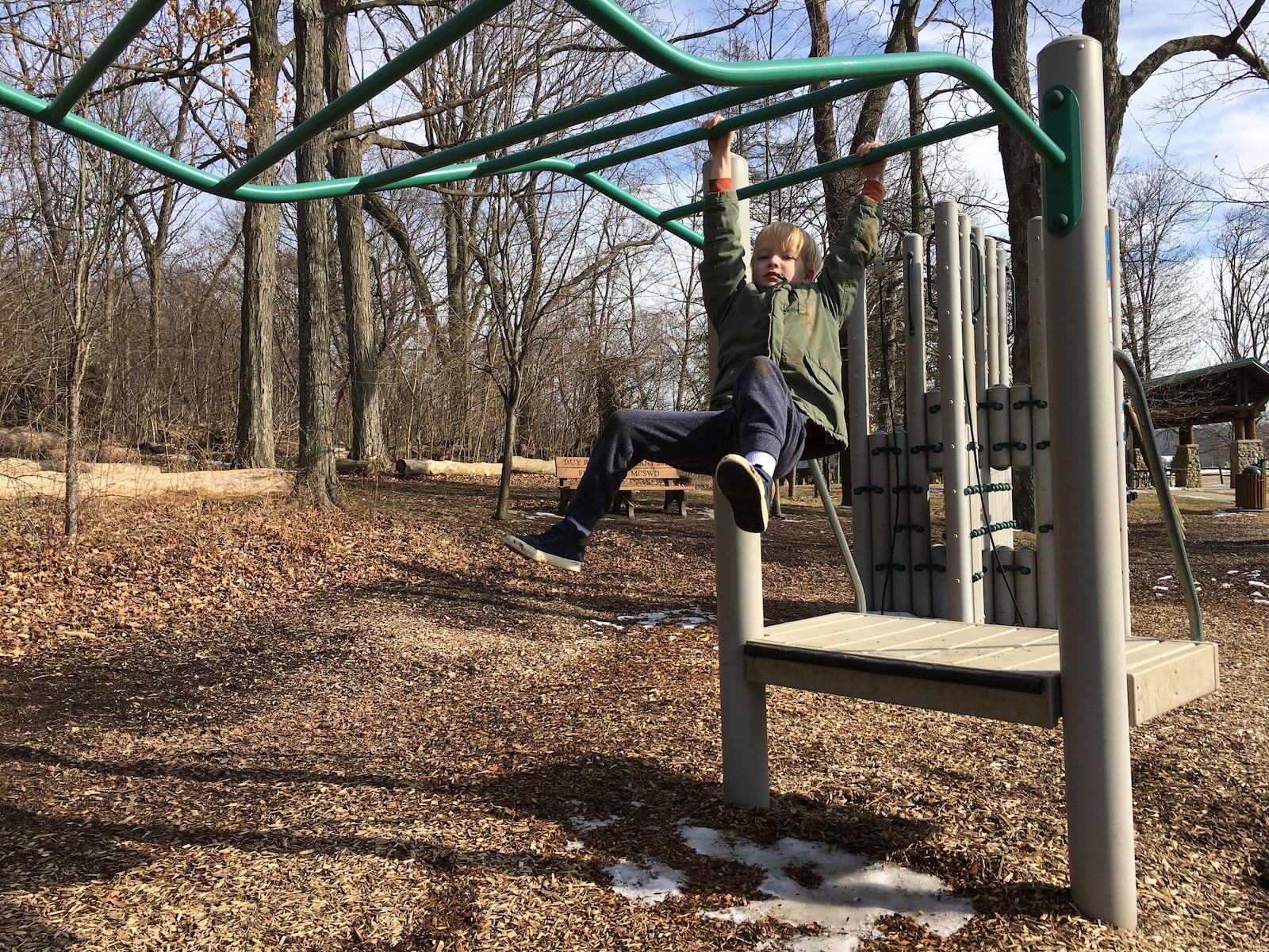 Axel Ohl of Kettering plays at the nature play area at Hills & Dales MetroPark . PHOTO CREDIT: Sarah Franks