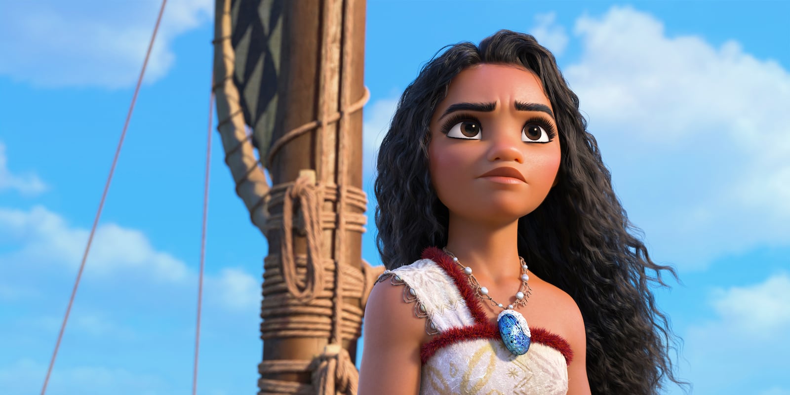 This image released by Disney shows the character Moana, voiced by Auli'i Cravalho, in a scene from "Moana 2." (Disney via AP)