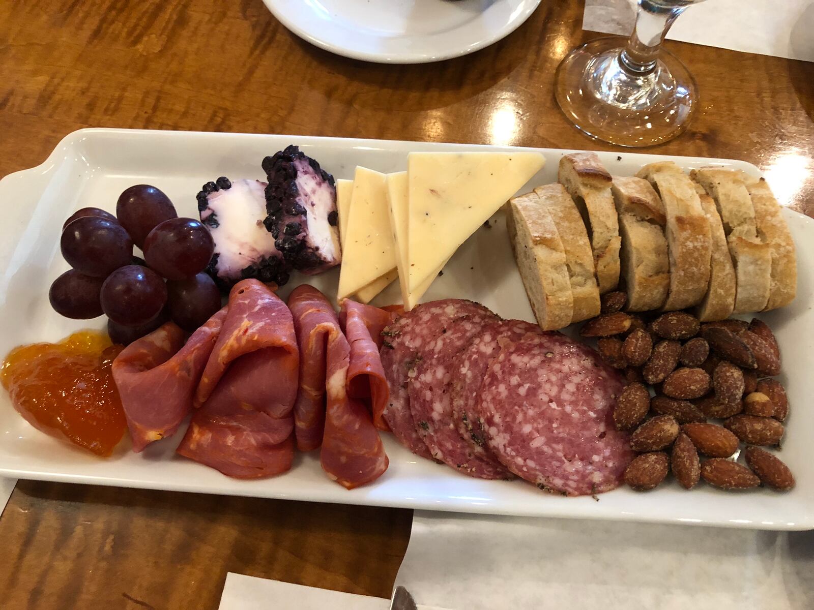 Charcuterie and cheese plate at Cobblestone Village Cafe, Home Interiors and Gifts, 10 North Main St. in downtown Waynesville.