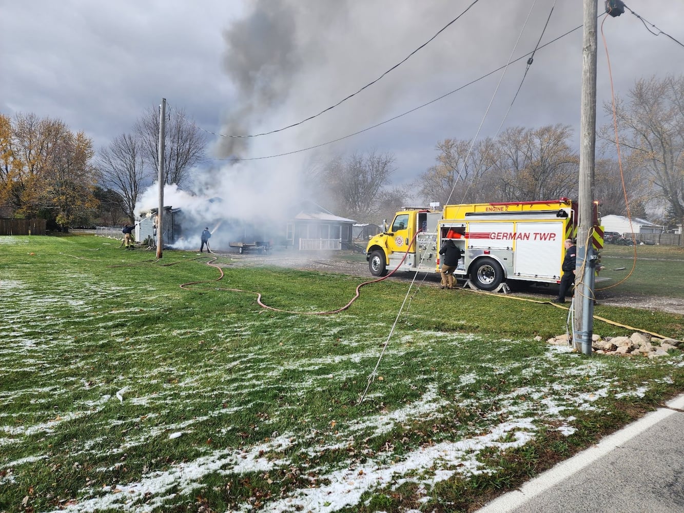 Crews battle German Twp. fire