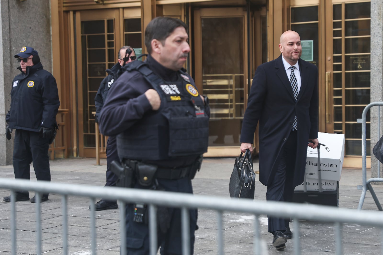 Joseph Cammarata, attorney for Rudy Giuliani, exits federal court, Thursday, Jan. 16, 2025, in New York. (AP Photo/Heather Khalifa)