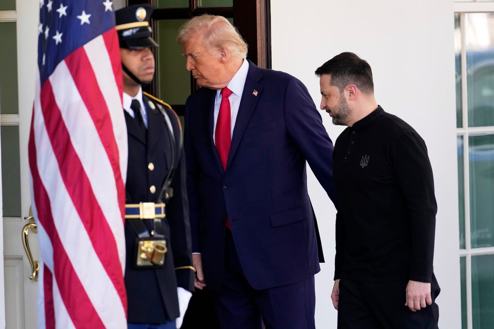 President Donald Trump welcomes Ukraine President Volodymyr Zelenskyy at the White House in Washington, Friday, Feb. 28, 2025. (AP Photo/Ben Curtis)