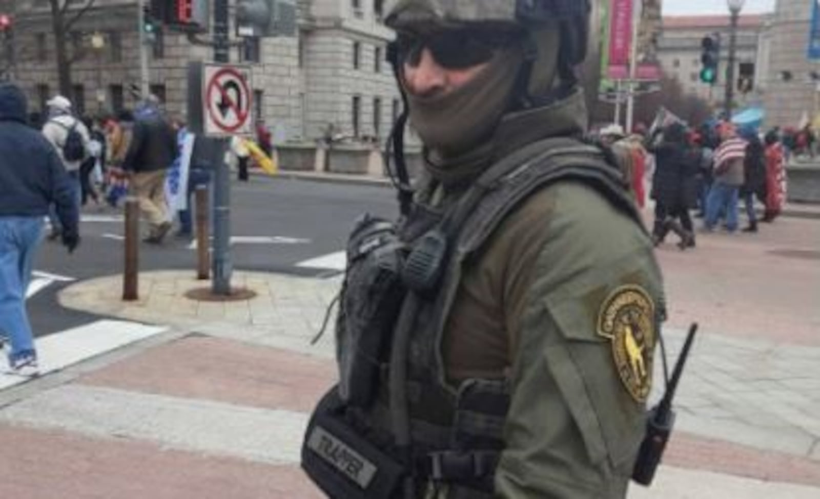 Donovan Cowl of Champaign County is shown Jan. 6, 2021, outside the U.S. Capitol. This image was included in an affidavit filed in U.S. District Court for the District of Columbia as part of a criminal complaint against Crowl for his alleged involvement in the deadly U.S. Capitol riot.