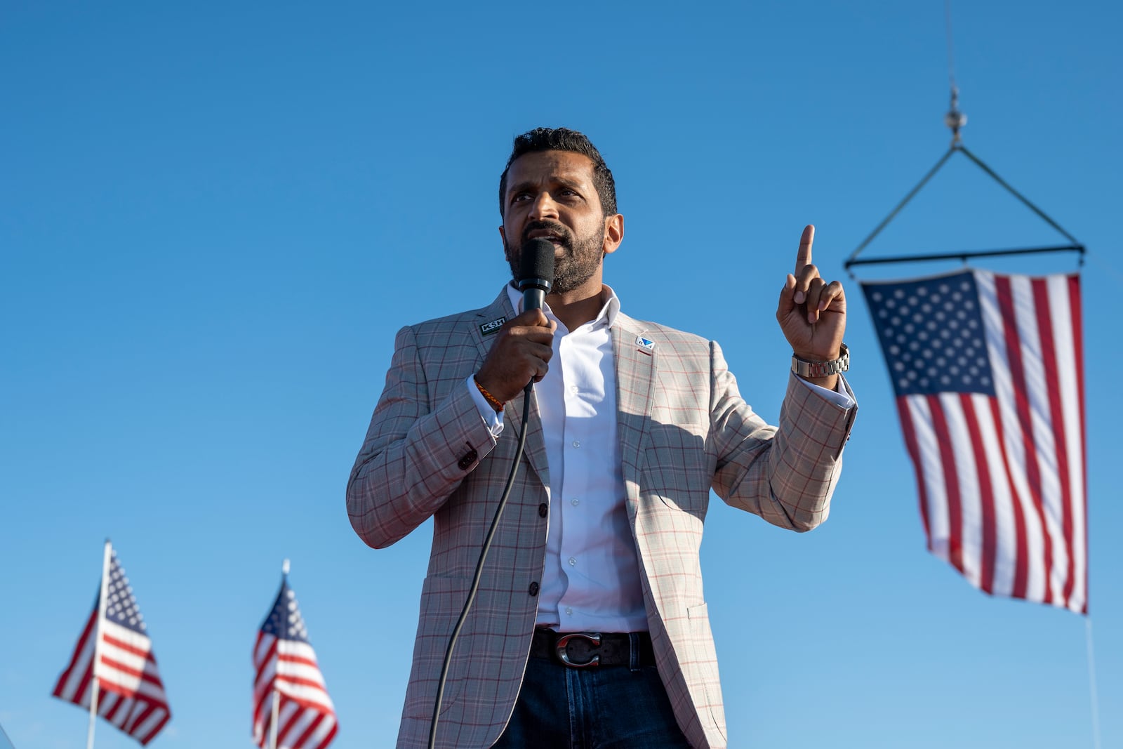 FILE - Kash Patel, former chief of staff to Acting Secretary of Defense Christopher Miller, speaks at a rally in Minden, Nev., Oct. 8, 2022. (AP Photo/José Luis Villegas, Pool, File)