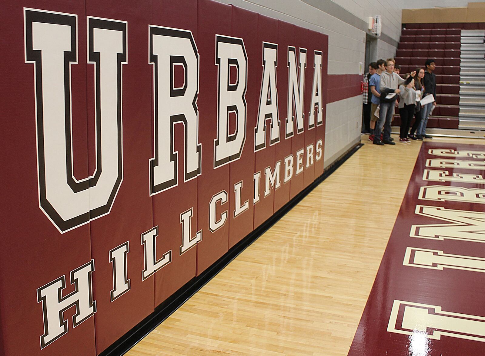 Urbana High School students check out the gymnasium in the new high school. JEFF GUERINI/STAFF