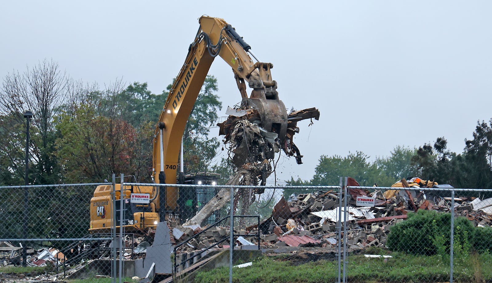 The former Days Inn at 2 West Leffel Lane is now a pile of rubble after demolition crews finished demolishing the hotel on Monday, September 30, 2024. Bill Lackey/Staff