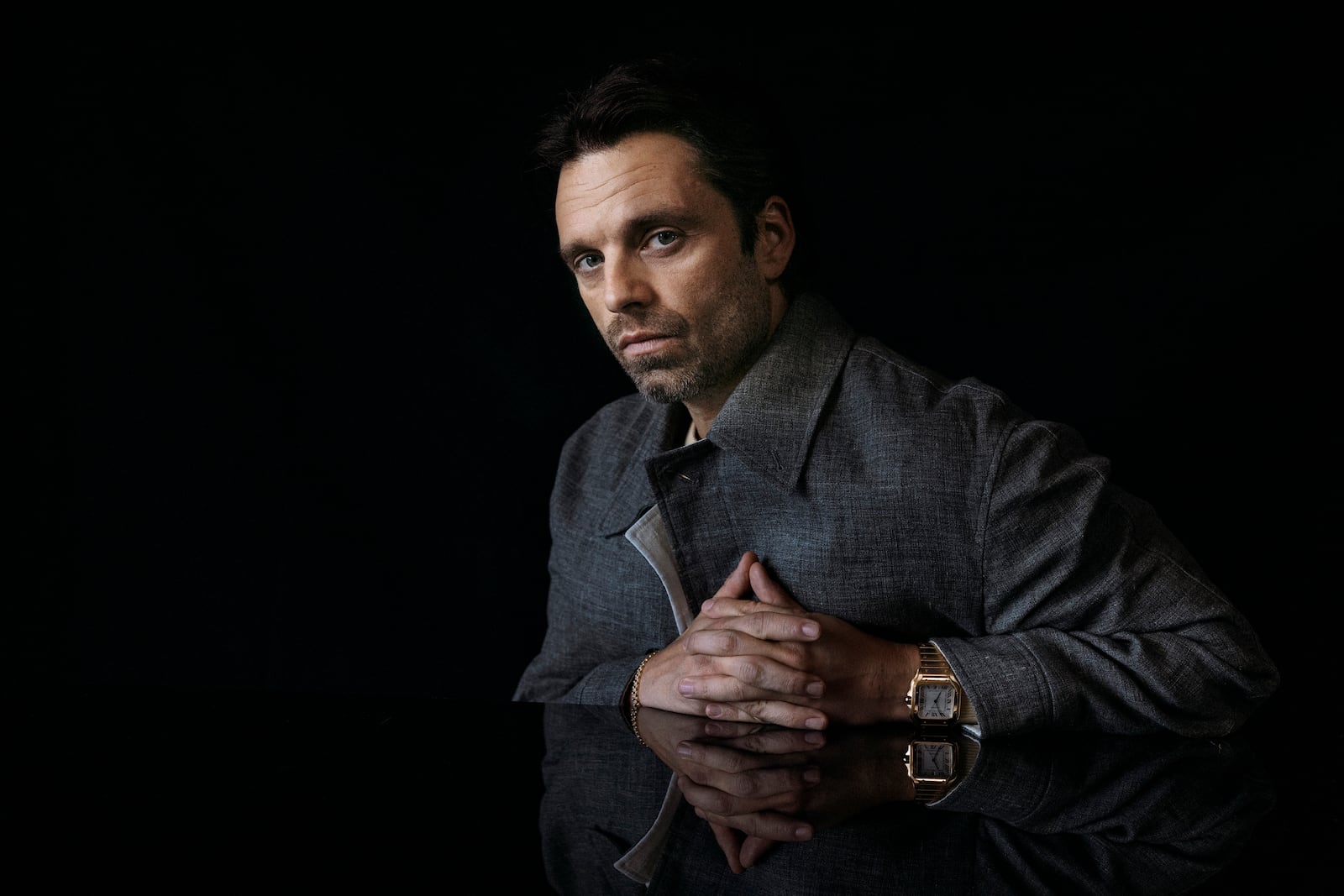 Sebastian Stan poses for a portrait to promote the film "The Apprentice" on Tuesday, Oct. 8, 2024, in New York. (Photo by Victoria Will/Invision/AP)