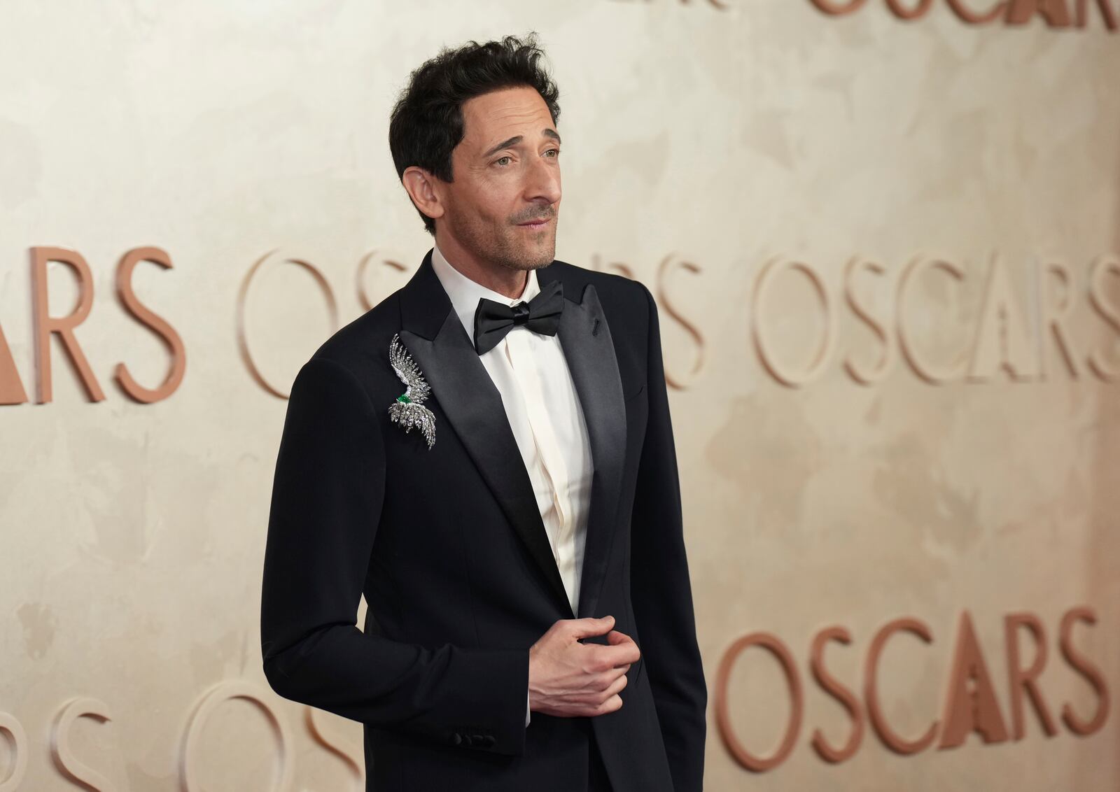 Adrien Brody arrives at the Oscars on Sunday, March 2, 2025, at the Dolby Theatre in Los Angeles. (AP Photo/Jae C. Hong)