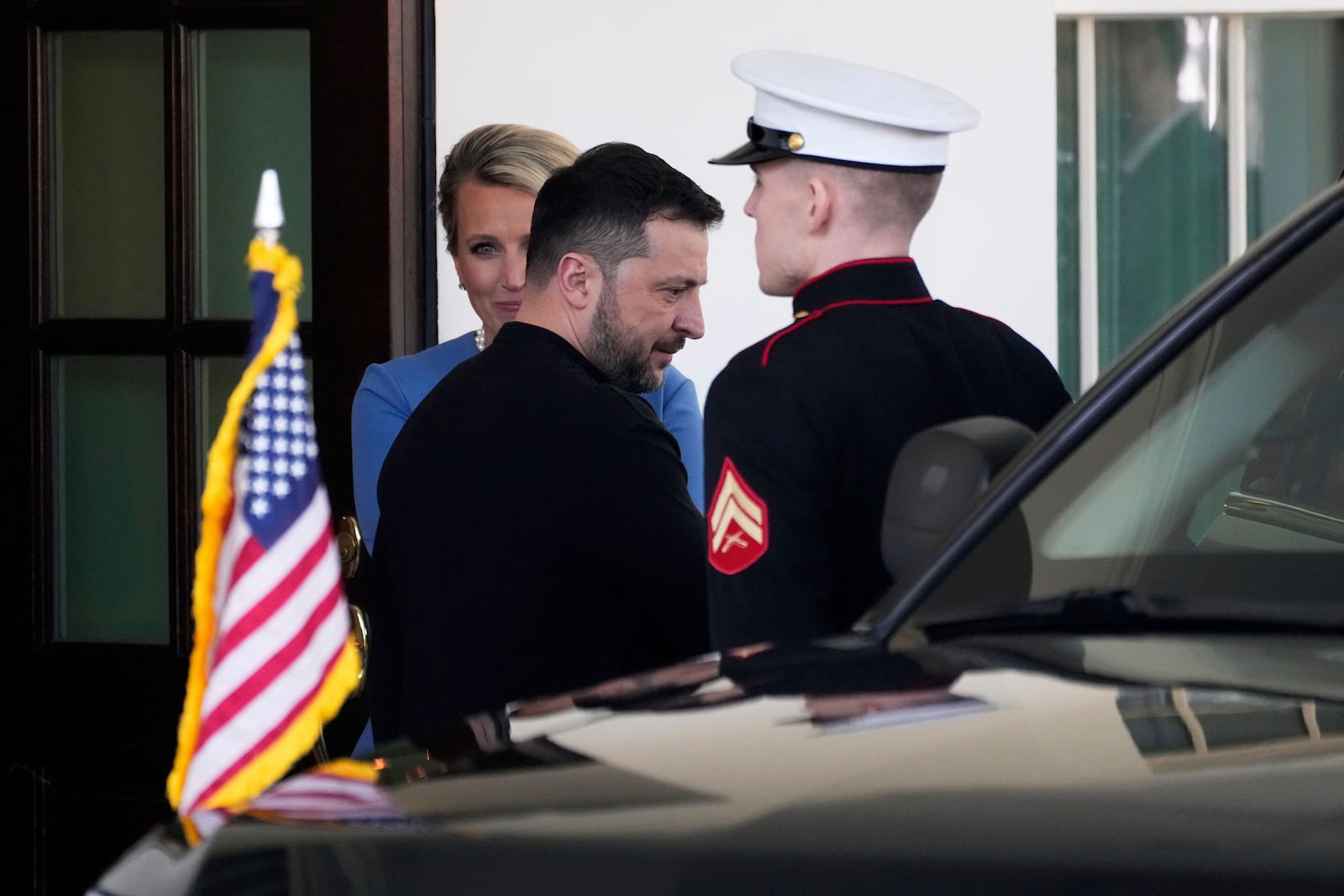 Ukraine's President Volodymyr Zelenskyy departs the White House in Washington, Friday, Feb. 28, 2025. (AP Photo/Ben Curtis)