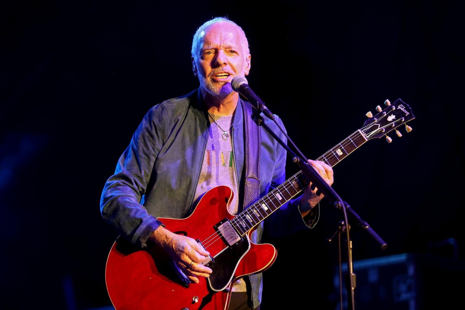 FILE - Peter Frampton performs during "Finale - The Farewell Tour" at Huntington Bank Pavilion on Sunday, July 28, 2019, in Chicago. (Photo by Rob Grabowski/Invision/AP, File)