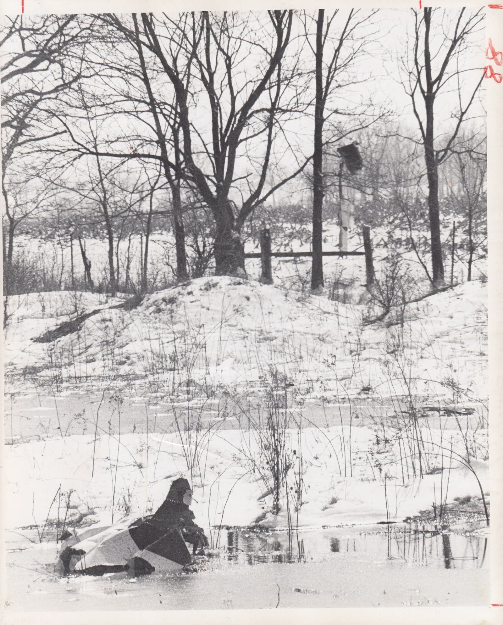 Investigators look over the plane crash debris in rural Champaign County on March 9, 1967. Archive photos