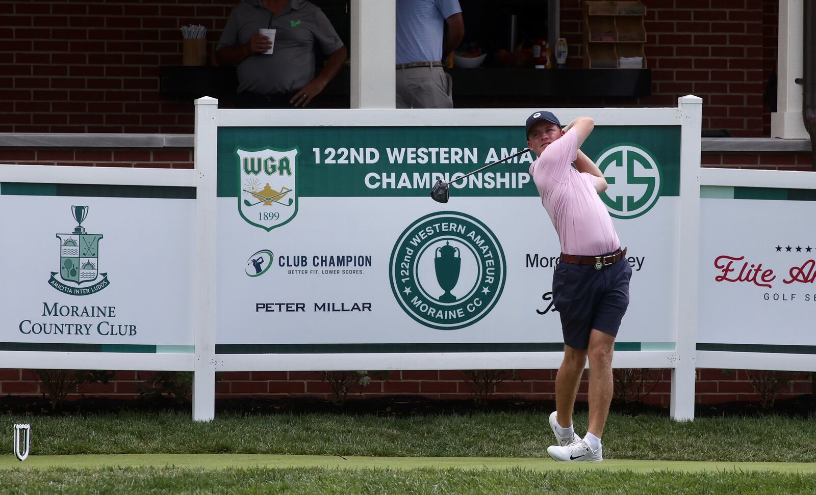 Tyler Goecke tees off at No. 10 in the first round of the Western Amateur Championship on Tuesday, July 30, 2024, at Moraine Country Club in Dayton. David Jablonski/Staff