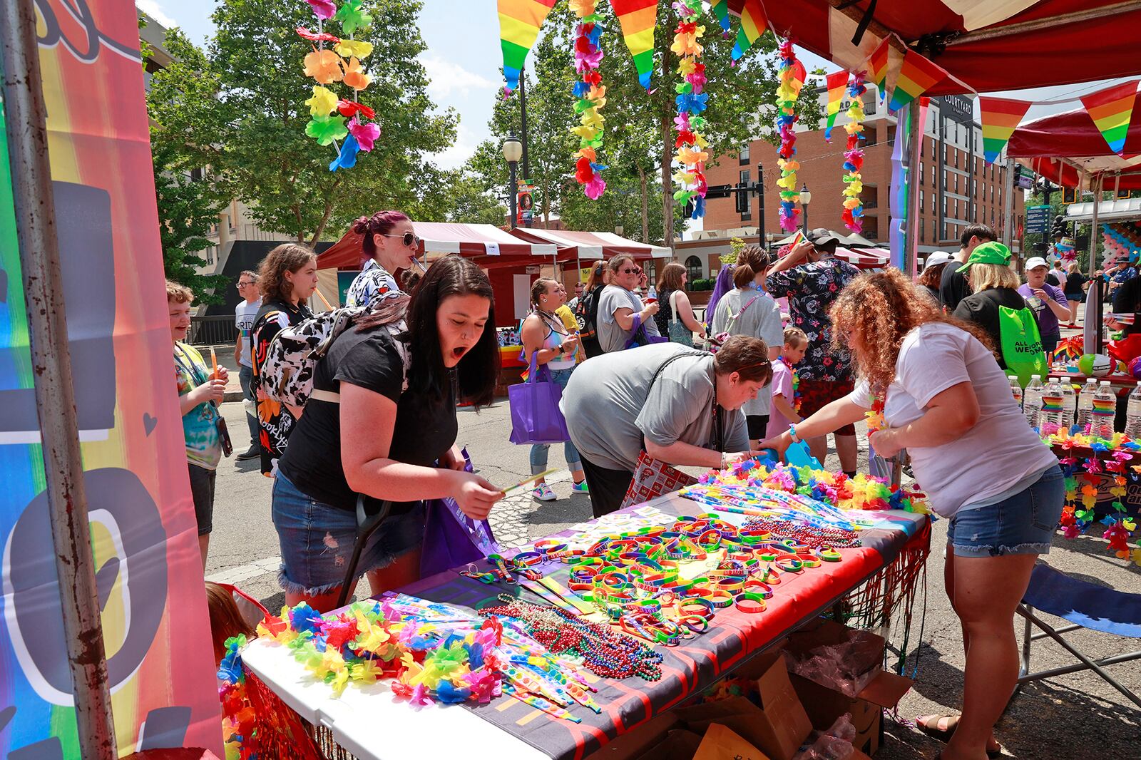 Downtown Springfield was awash with rainbow colors Saturday, June 24, 2023 during the annual Pride Festival. BILL LACKEY/STAFF