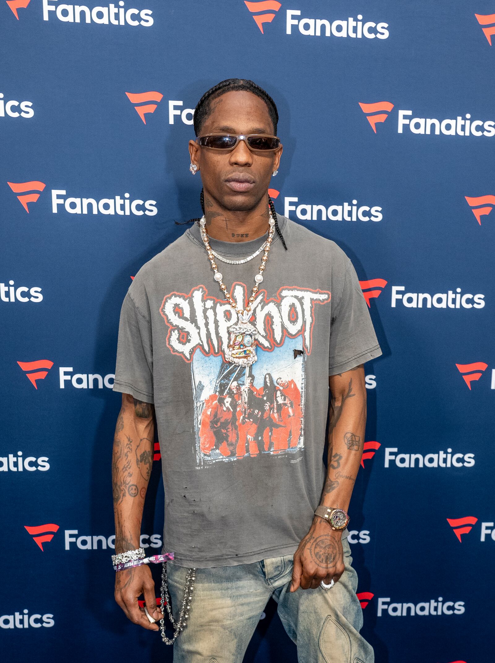 Travis Scott attends Michael Rubin's Fanatics Super Bowl party on Saturday, Feb. 8, 2025, in New Orleans. (Photo by Amy Harris/Invision/AP)