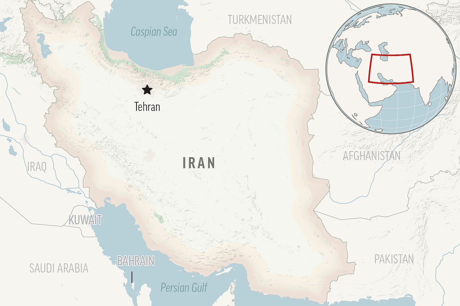 This is a locator map for Iran with its capital, Tehran. (AP Photo)