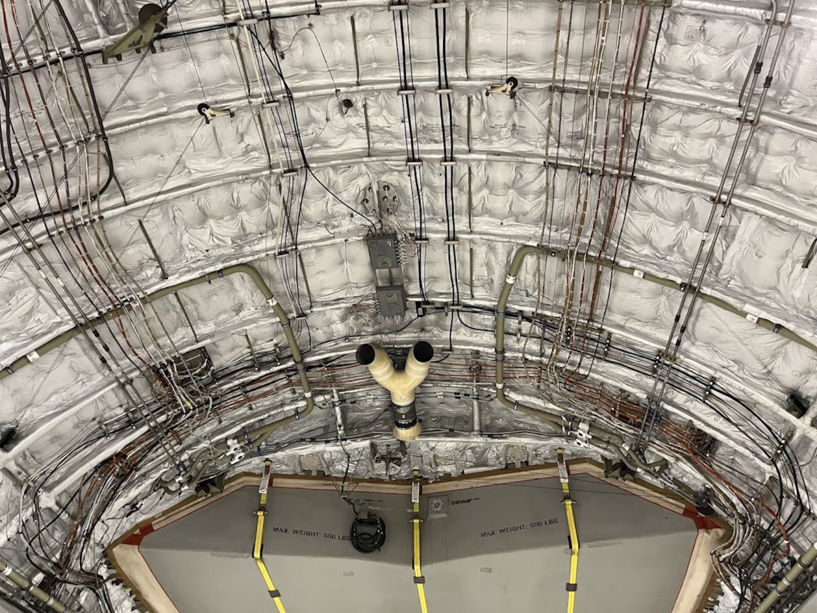 The view when a passenger on a C-17 Globemaster III looks up. THOMAS GNAU/STAFF