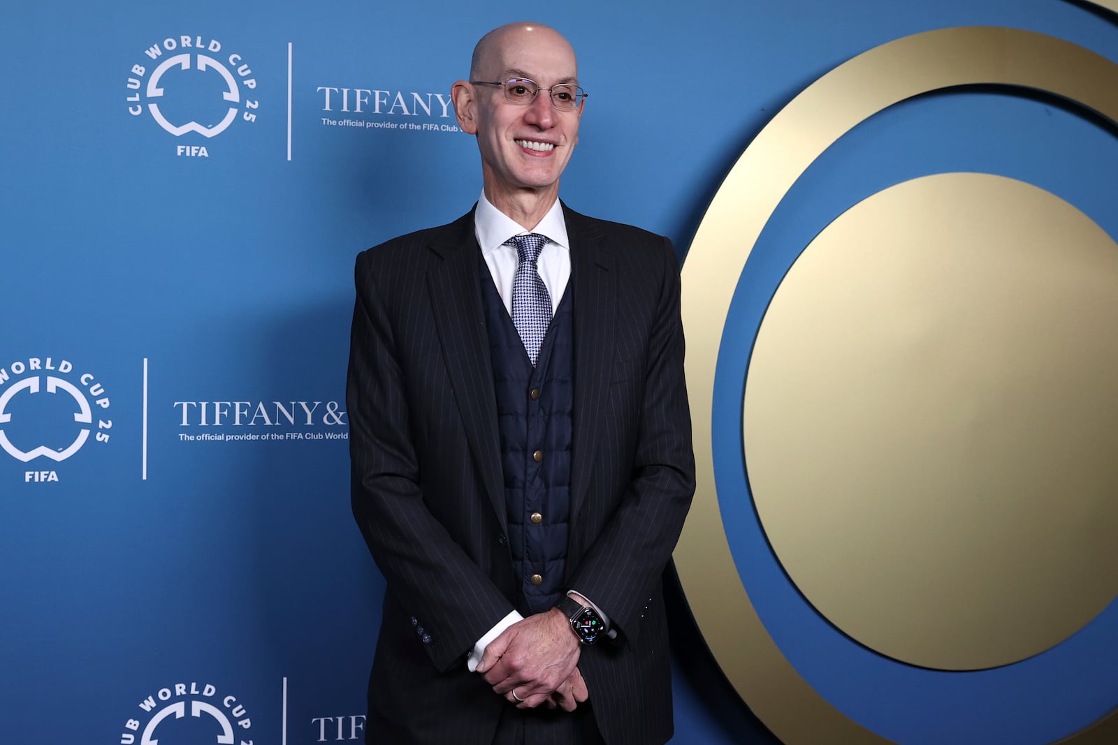 NBA Commissioner Adam Silver arrives at the FIFA Club World Cup 2025 Trophy Tour Thursday, Jan. 16, 2025, in New York. (AP Photo/Pamela Smith)