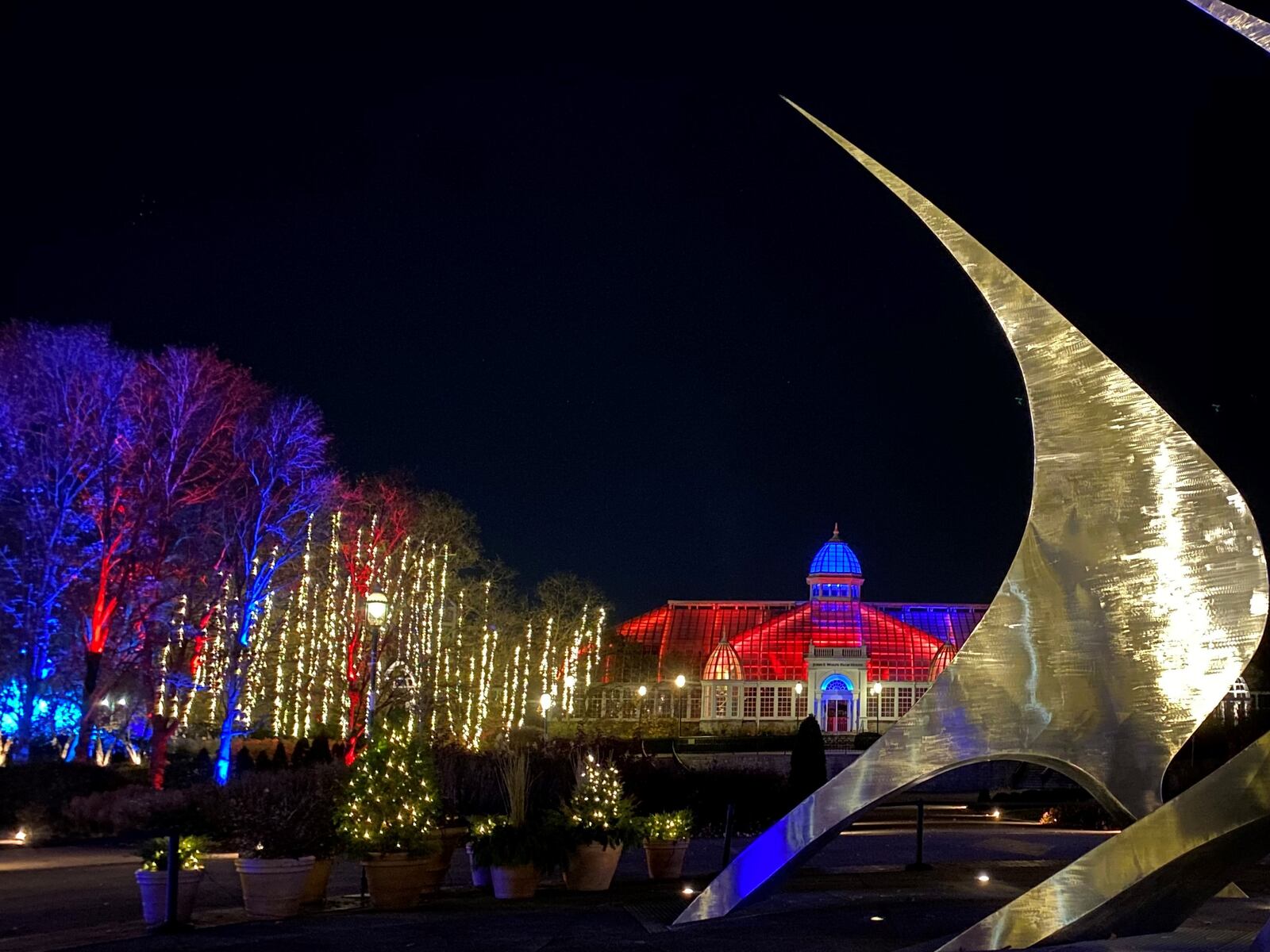 Holiday lights at Franklin Park Conservatory and Botanical Gardens in Columbus.