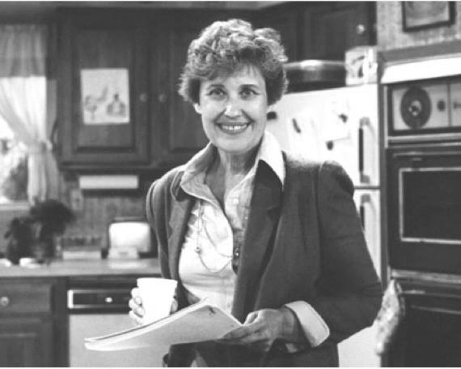 Erma Bombeck with script from her show "Maggie" starring Doris Roberts. Roberts died Sunday. (Source:  Univesity of Dayton)