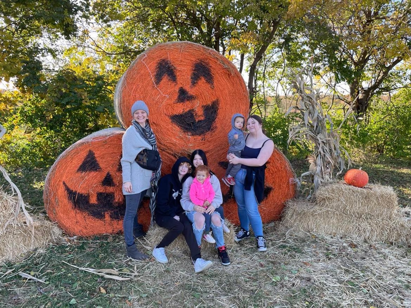 Nikko Theodora, Tatiyana Buckner, Ashlin Webster, Summer Thompson hold twins Stella and Holden Lynch still long enough for a photo. Photos by Pam Cottrel