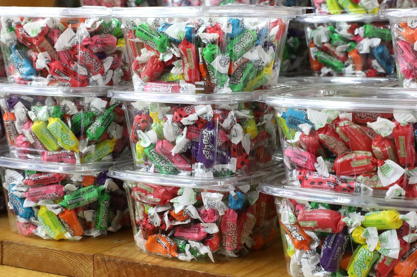 Containers full of candy at Catanzaro’s. BILL LACKEY/STAFF