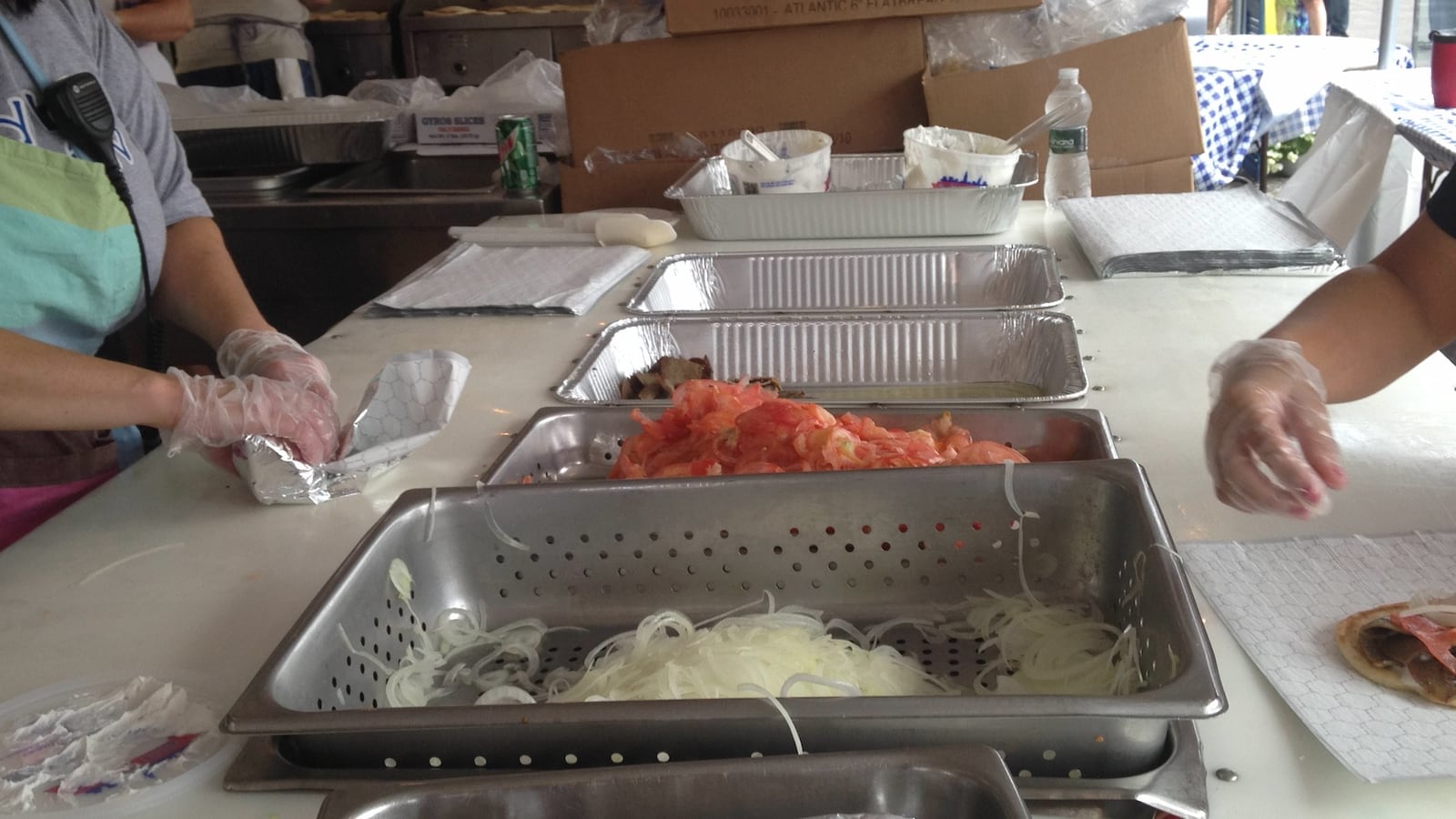 The Friday lunch rush at the 2015 Dayton Greek Festival at the Annunciation Greek Orthodox Church. (Photo by Amelia Robinson)