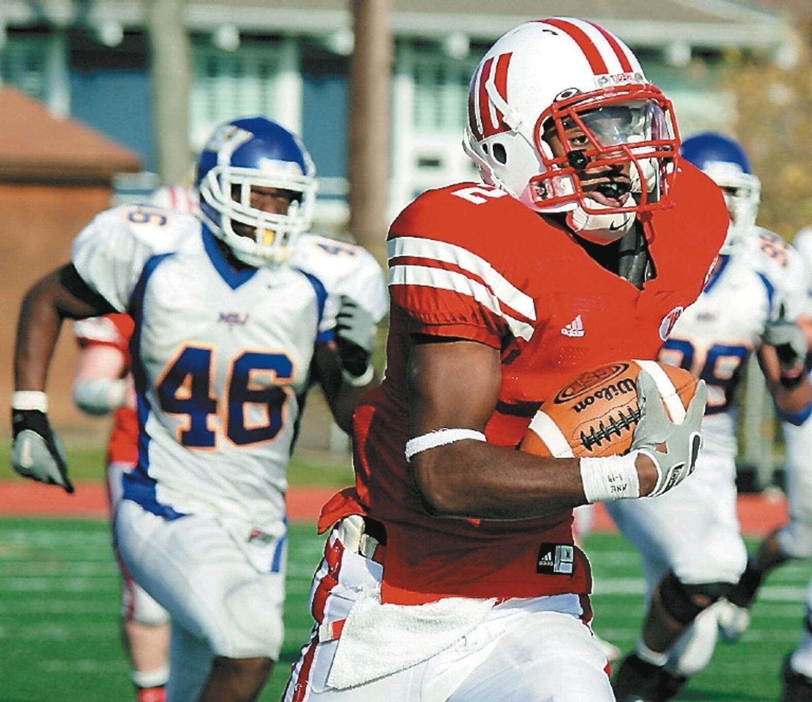 Michael Cooper of Wittenberg runs for a touchdown during an NCAA Division III first-round playoff game against the College of Mount St. Joseph at Edwards-Maurer field on Nov. 21, 2009. Wittenberg won the game 42-14. Staff photo by Barbara J. Perenic