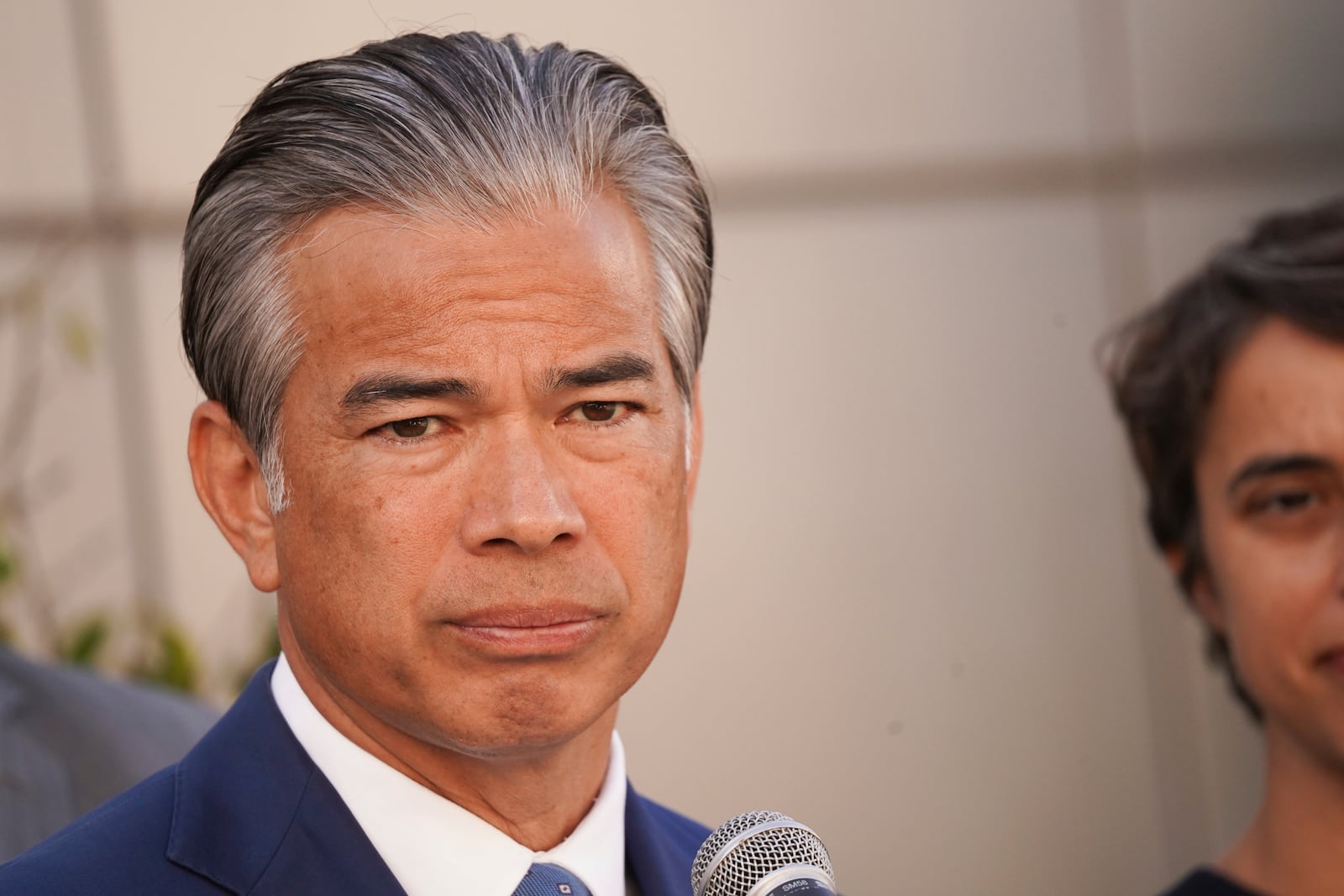 FILE - California Attorney General Rob Bonta speaks during a press conference Tuesday, Oct. 8, 2024, in San Francisco. (AP Photo/Minh Connors, File)