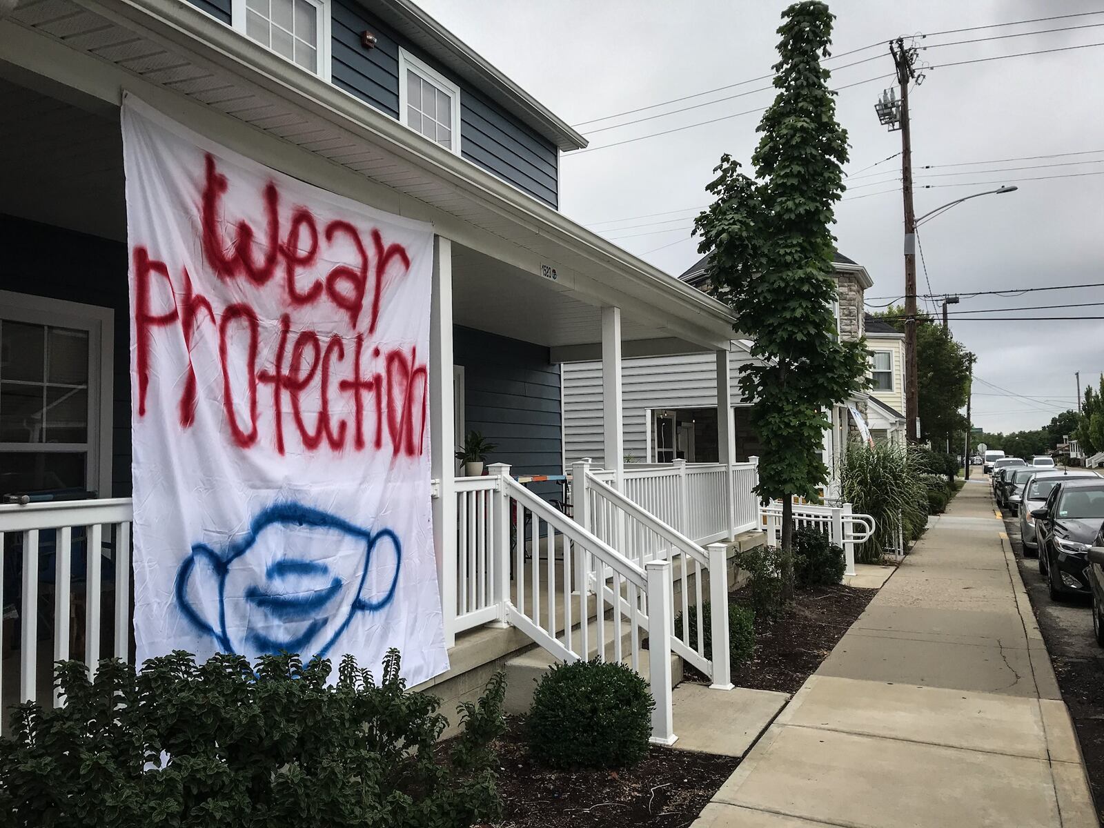 A sign on the University of Dayton housing shows what students are feeling about the COVID-19 outbreak.