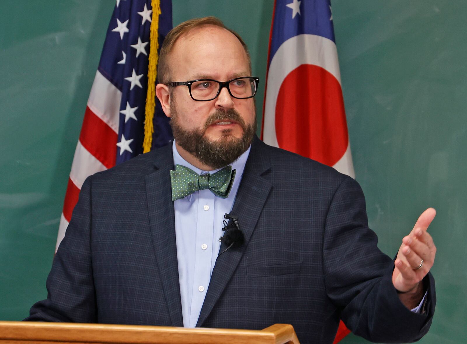 Clark County Prosecutor Dan Driscoll gives a press conference Wednesday, Feb. 8, 2023, regarding the incident at Harmony Estates Mobile Home Park on July 24, 2022. BILL LACKEY/STAFF