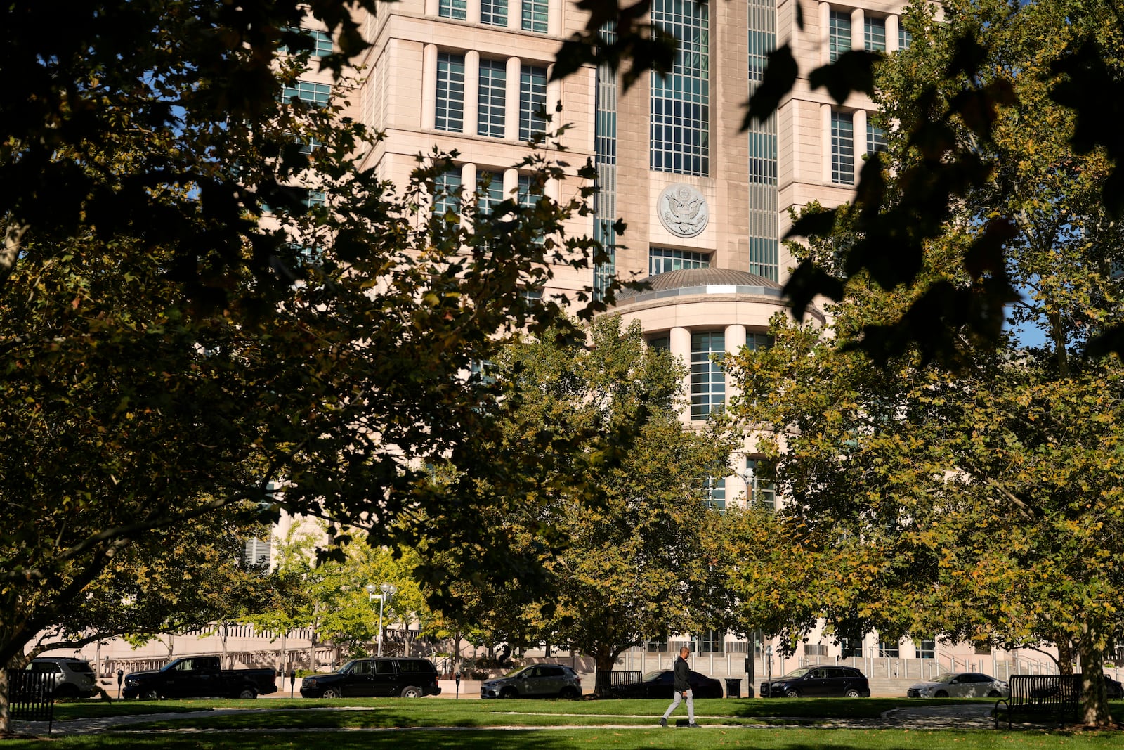 The Thomas F. Eagleton United States Courthouse is shown Thursday, Oct. 10, 2024, in St. Louis. (AP Photo/Jeff Roberson)