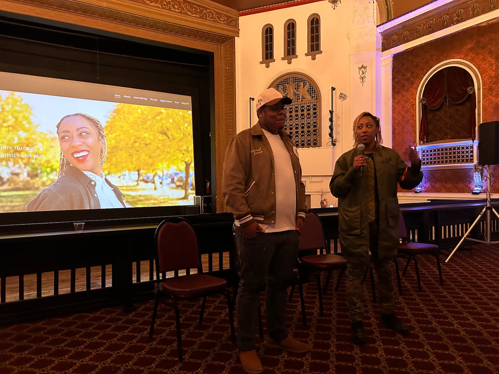 Janel Young, a professional visual artist, muralist and community artist, was selected to create a mural here in 2024. She was introduced by her cousin, Dorian Hunter, at a public meeting at the State Theater to announce the project, conducted by the Westcott House and Springfield Public Art.