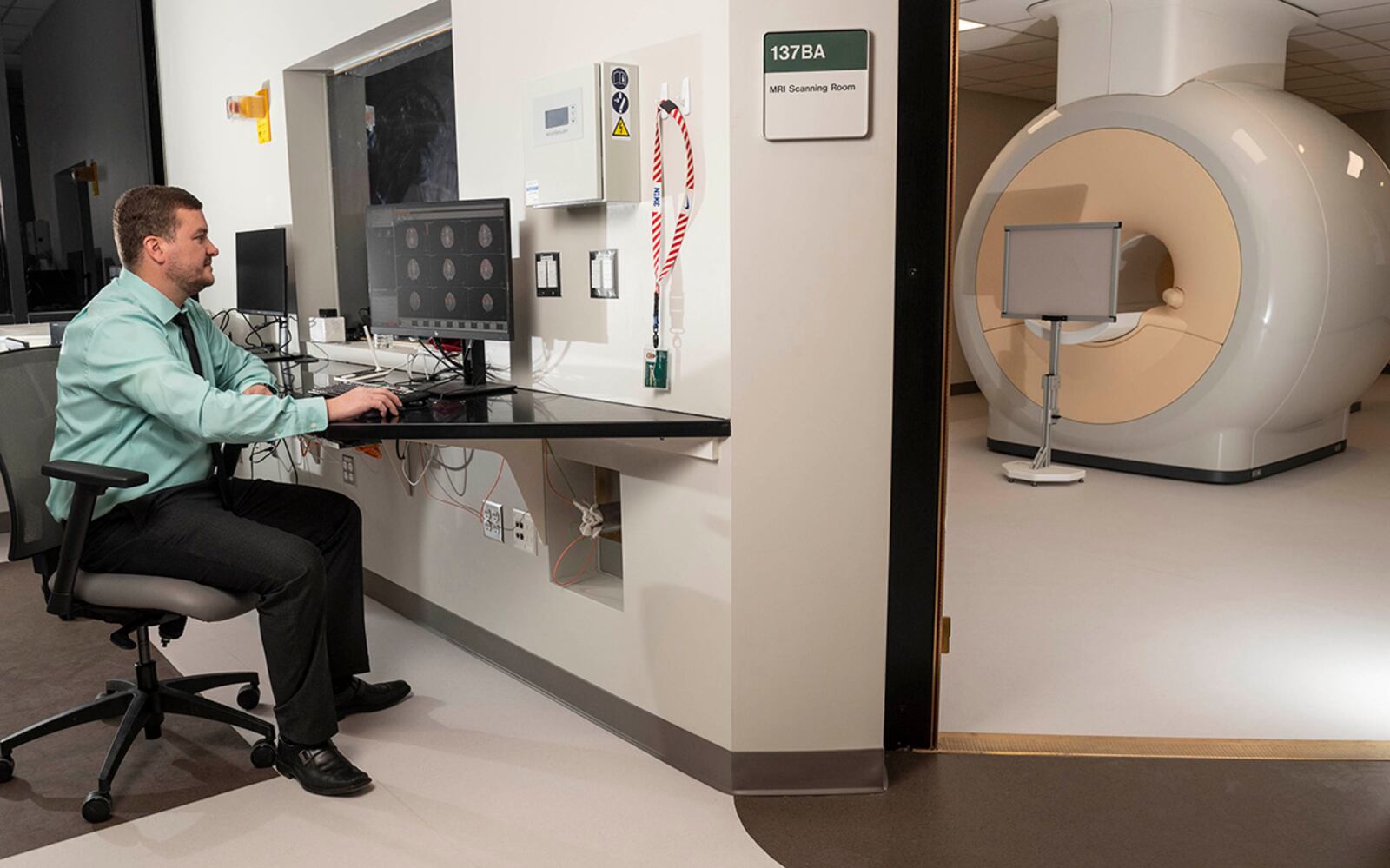 Matthew Sherwood, director of Wright State’s Center of Neuroimaging and Neuro-Evaluation of Cognitive Technologies, says a new MRI scanner promises to lead to new collaboration between Wright State, the Air Force and researchers at Wright-Patterson Air Force Base. CONTRIBUTED