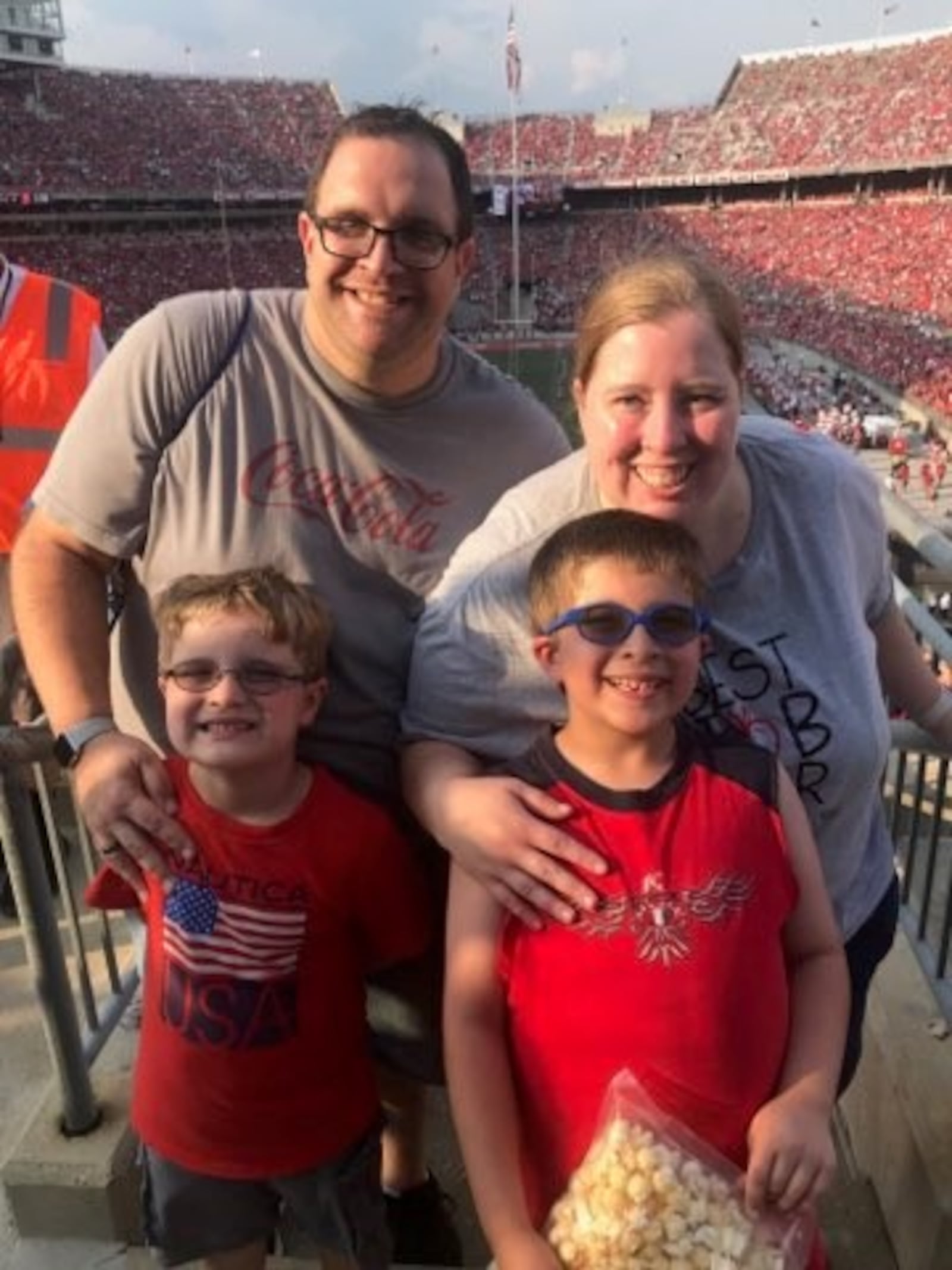 PJ Grandinette, 9, of Springfield and his family attend a game. SUBMITTED PHOTO.