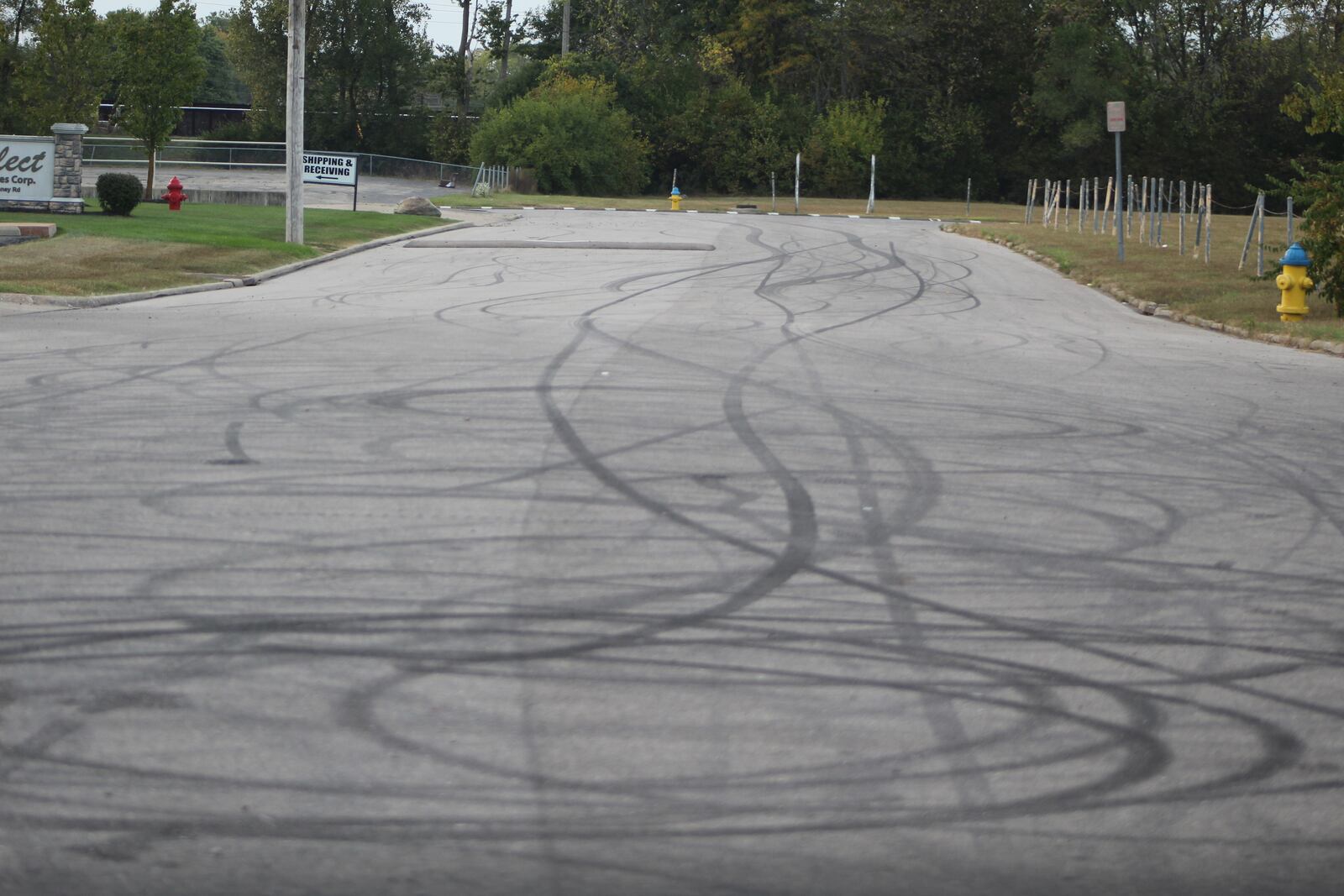 Janney Road in Old North Dayton is covered in tire tracks from ATVs, dirt bikes and motor bikes doing burnouts, donuts and other stunts. The area has seen a lot of this activity recently, according to local businesses and property owners. CORNELIUS FROLIK / STAFF