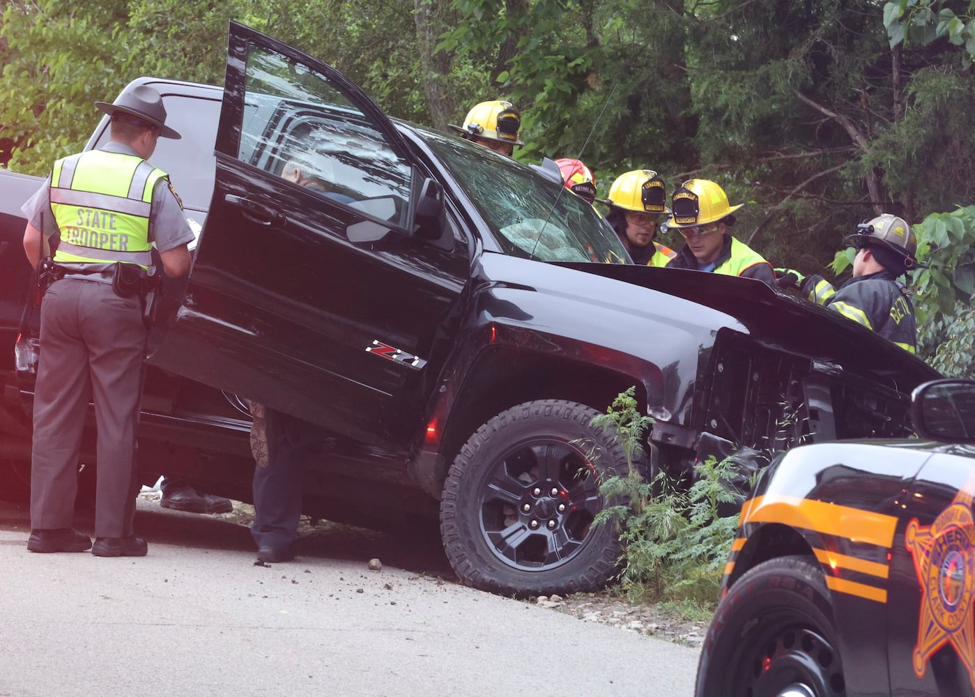 PHOTOS: Head-on crash sends two to hospital in Clark County