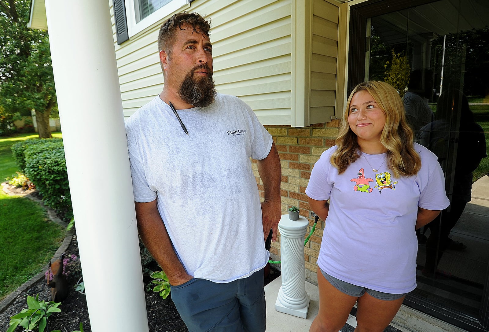 Vandalia resident Lance Hoop had his private well tested for forever chemicals in Butler Twp.’s first round of testing. He and his daughter Adilee live with the rest of their family on Frederick Pike. MARSHALL GORBY\STAFF