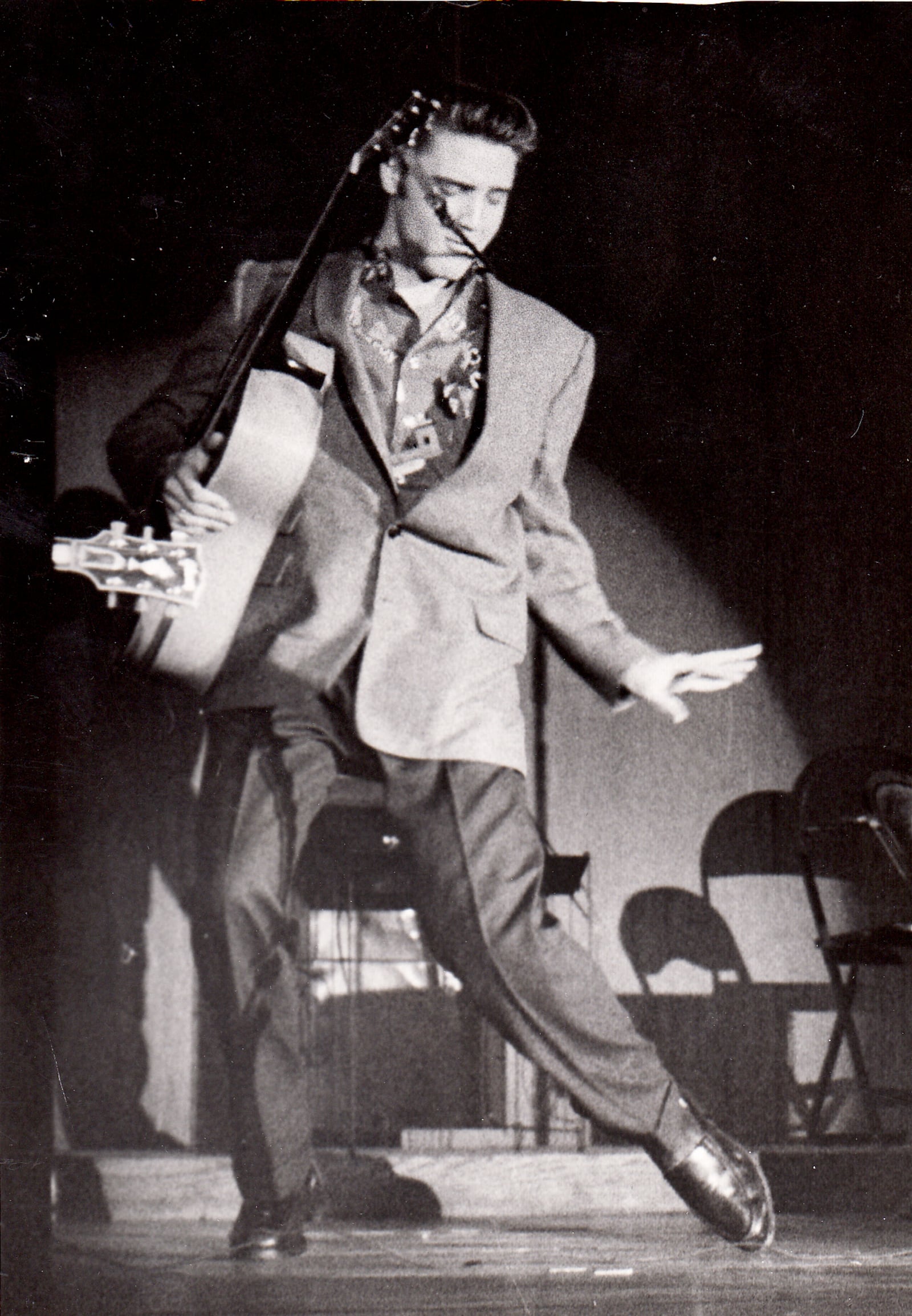 Elvis Presley, performs at the University of Dayton Fieldhouse in 1956. DAYTON DAILY NEWS ARCHIVE / WRIGHT STATE UNIVERSITY SPECIAL COLLECTIONS AND ARCHIVE