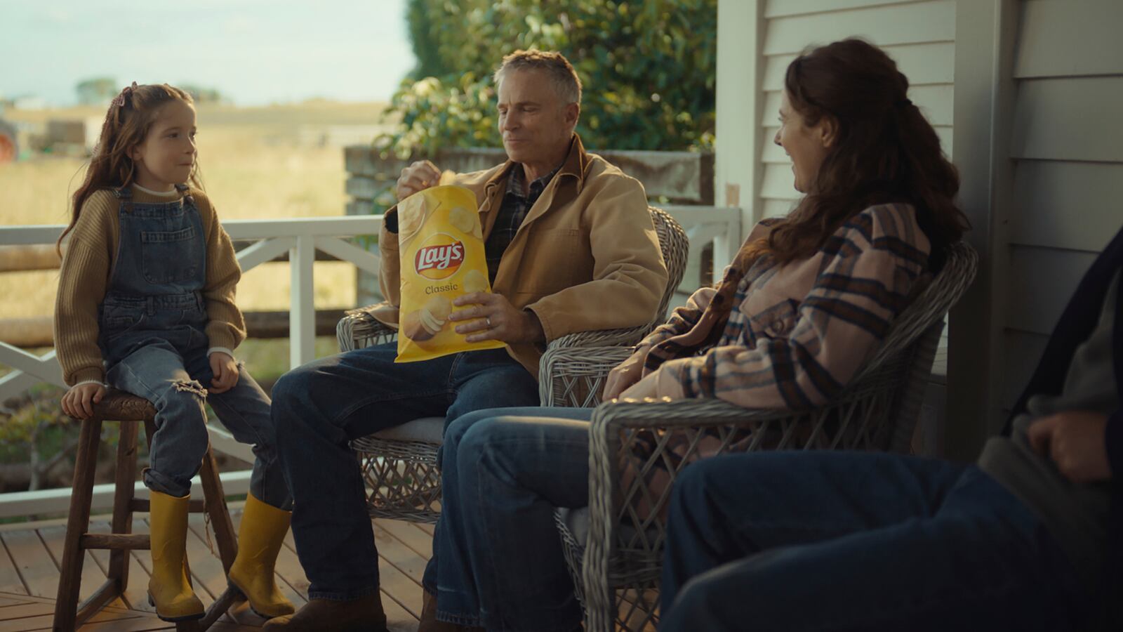 This image provided by Lay’s shows the Lay’s 2025 Super Bowl NFL football spot. (Lay’s via AP)