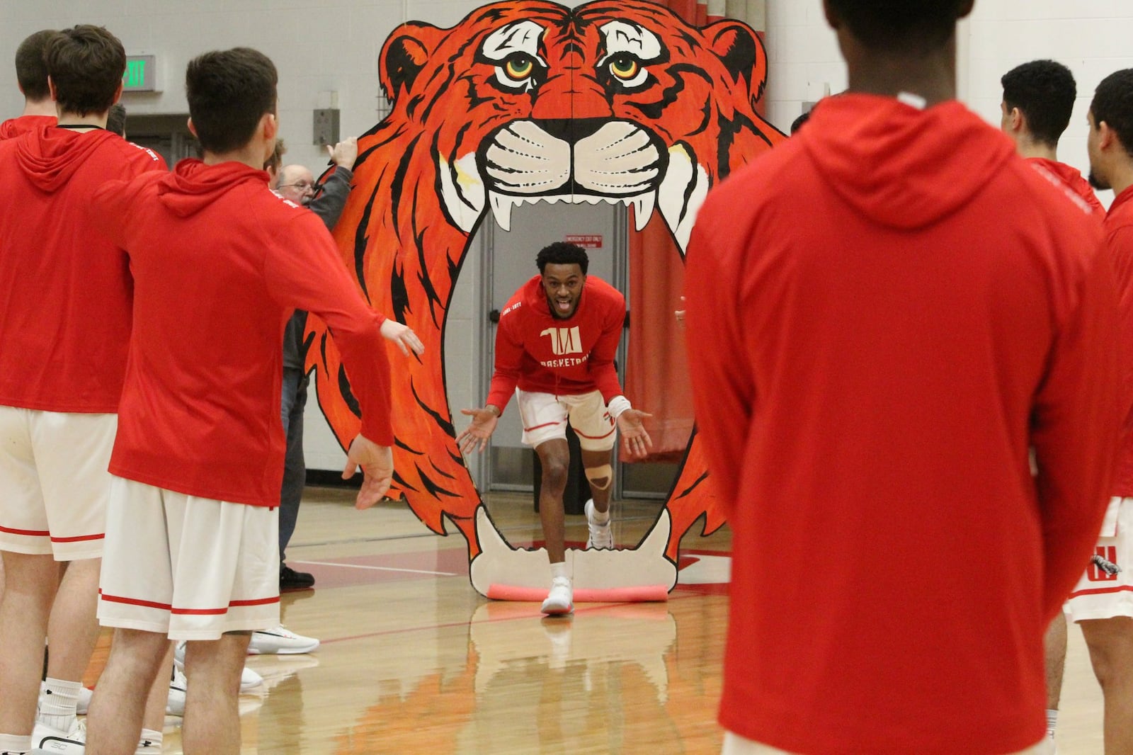 Wittenberg’s Landon Martin is introduced before a game against Ohio Wesleyan in the semifinals of the NCAC tournament on Tuesday, Feb. 25, 2020, at Pam Evans Smith Arena in Springfield. Wittenberg photo