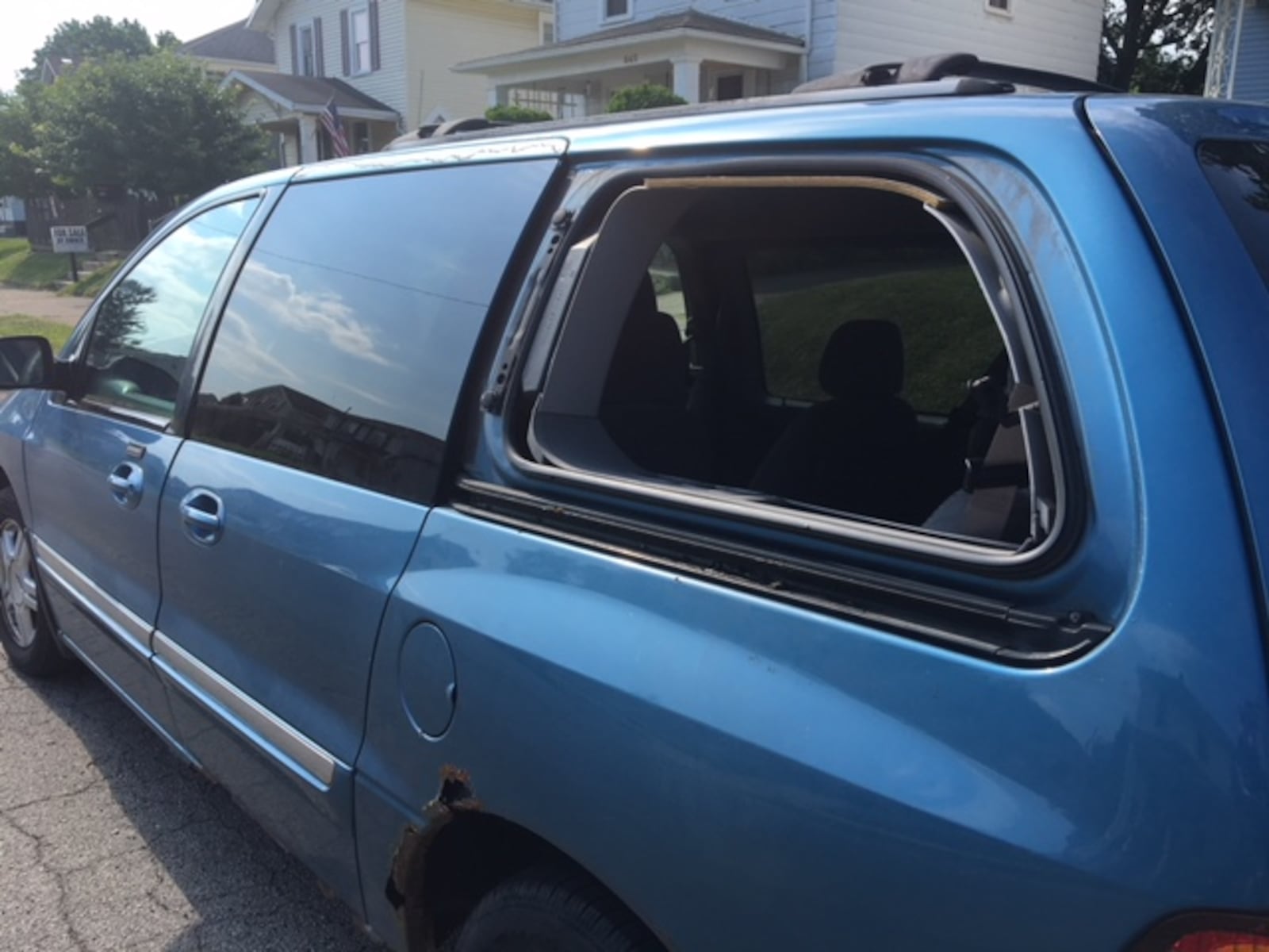 A van window was shot out with a BB gun on East Southern Avenue in Springfield late Friday to early Saturday.